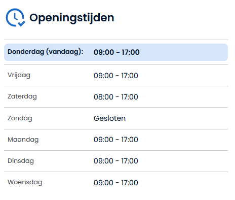 openingstijden