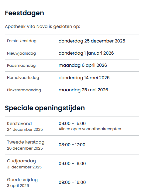 Speciale-openingstijden